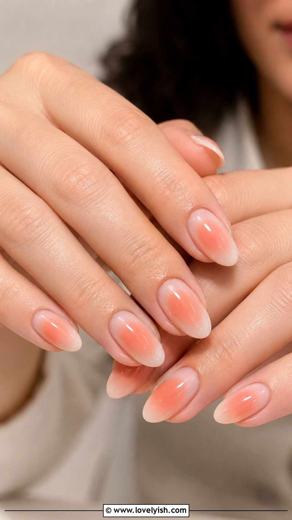 Peach Aura Blush Nails - 40 nail design template - 40 nail design template