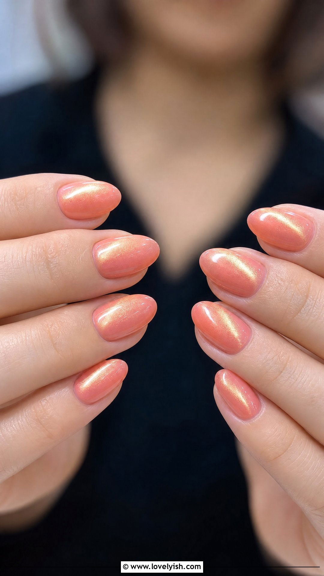 Peach Cat Eye Nails - 50 cateye nail designs - 50 cateye nail designs
