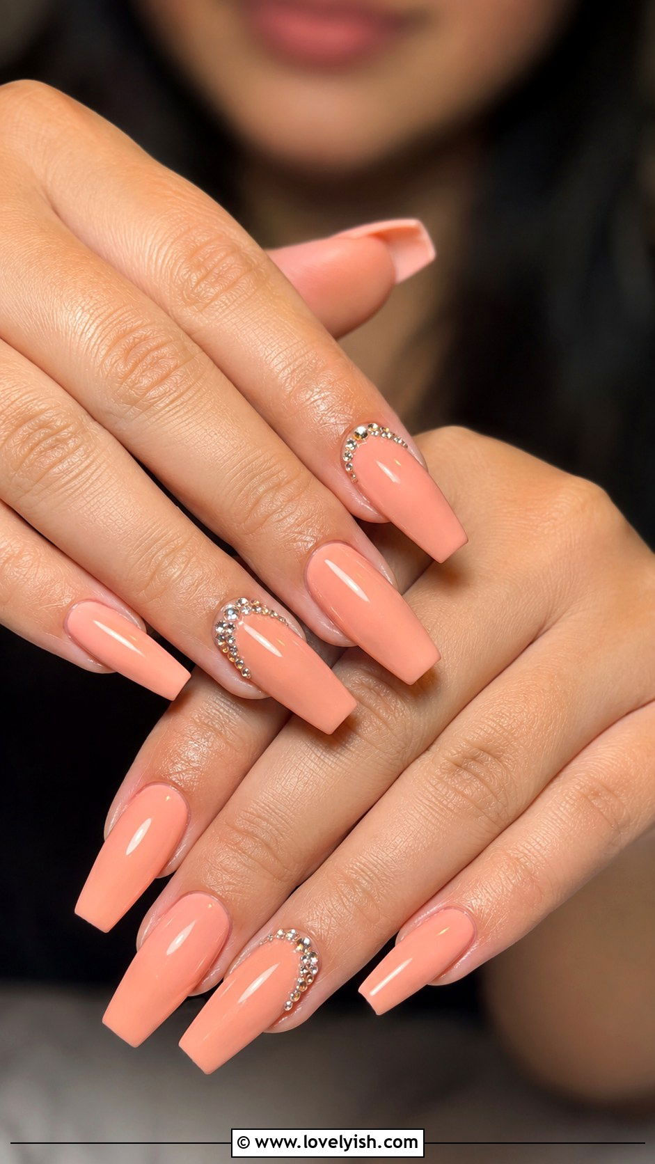 Peach Chevron Nails - 50 peach nail designs - 50 peach nail designs
