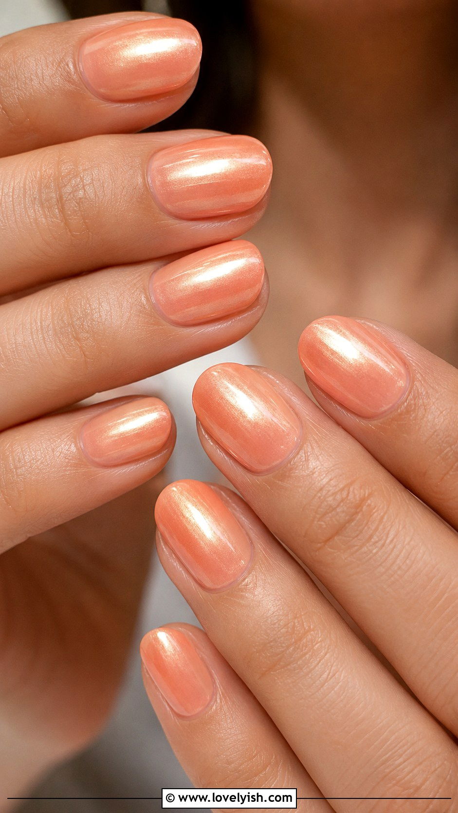 Peach Chrome Nails - 46 nail inspo - 46 nail inspo