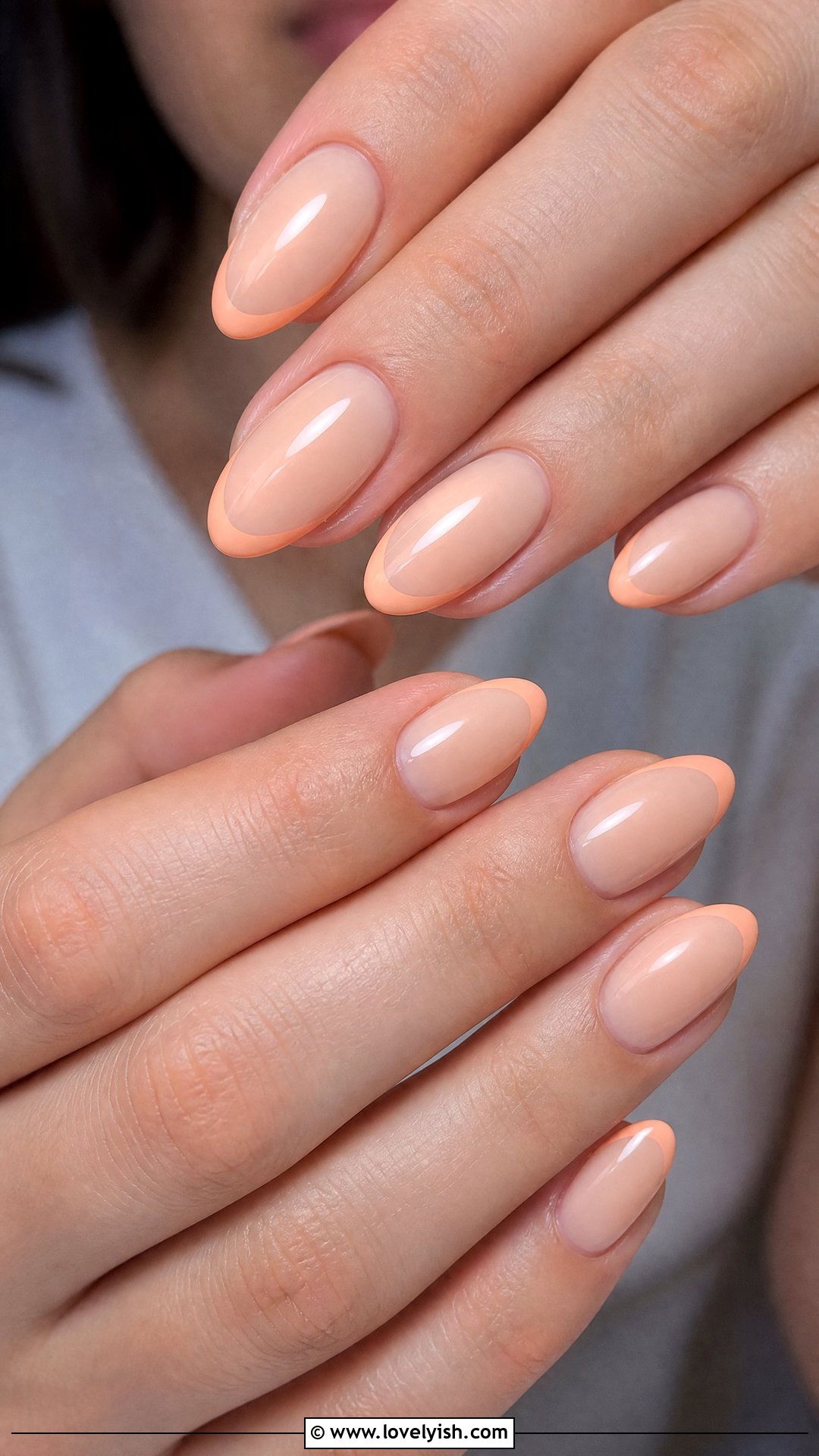 Peach Cream French Nails - 50 pictures of nail designs - 50 pictures of nail designs