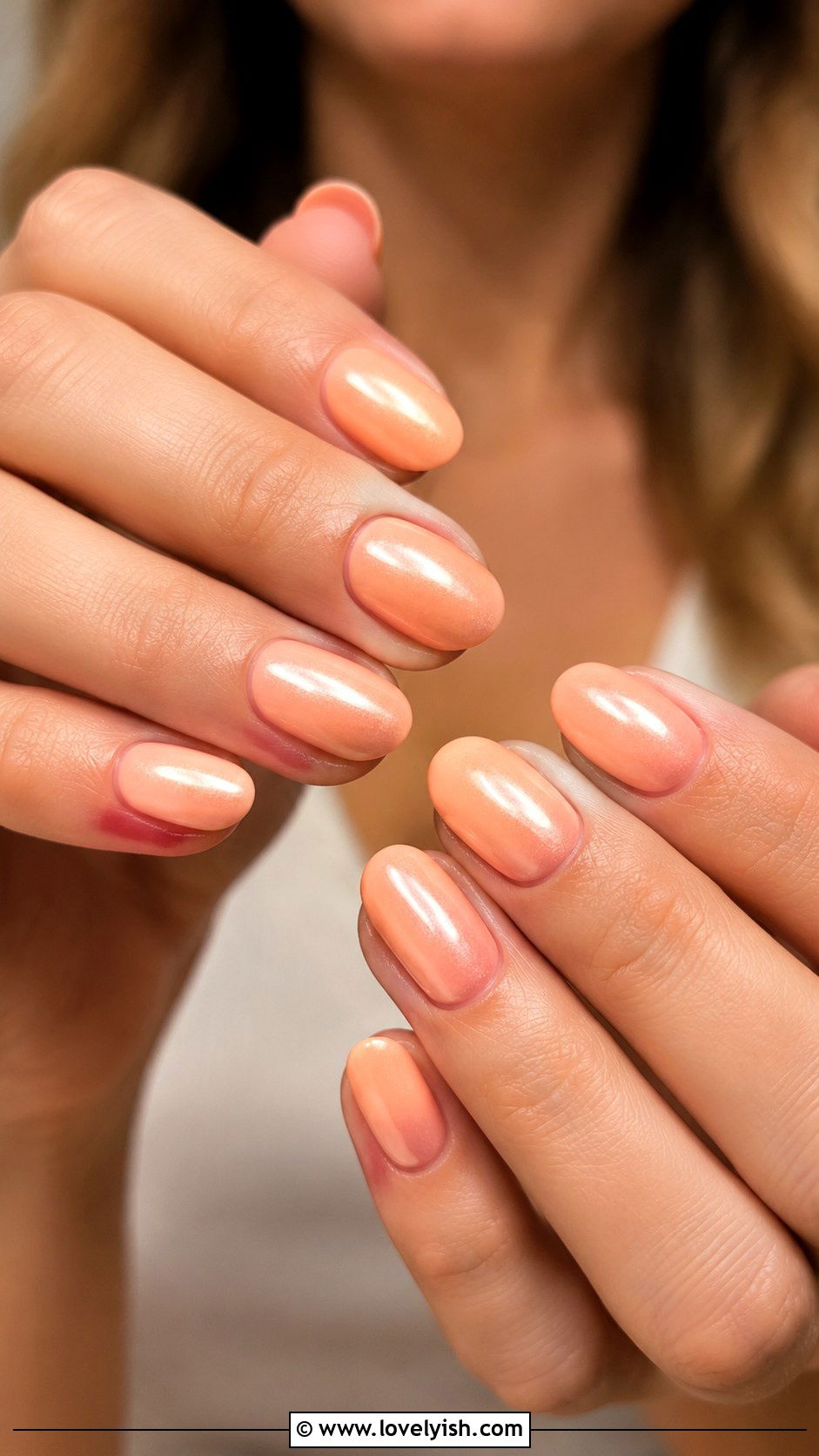 Peach Cream Nails - 25 mothers day nail designs - 25 mother's day nail designs