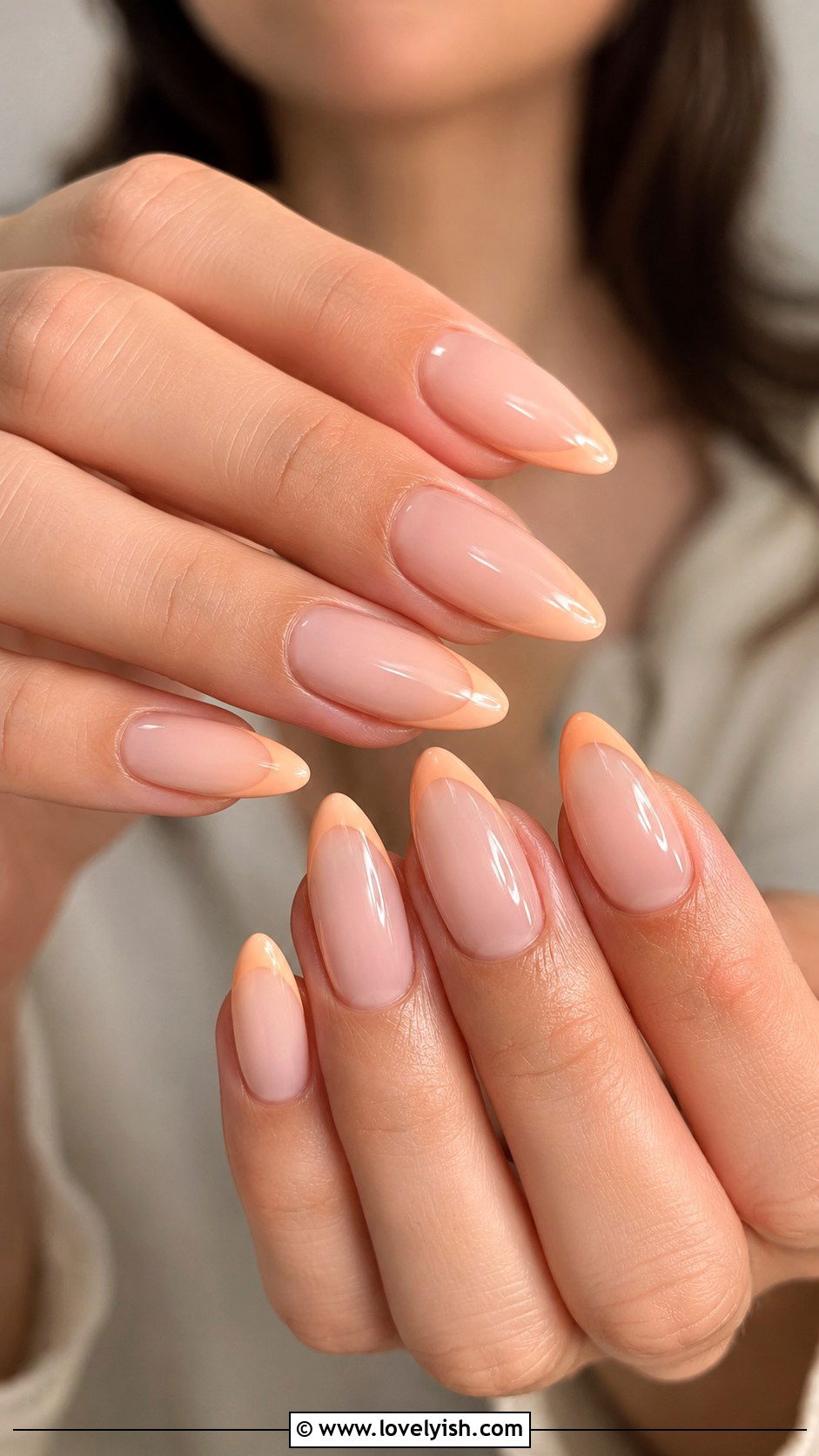 Peach French Tip Nails - 50 baby shower nails - 50 baby shower nails