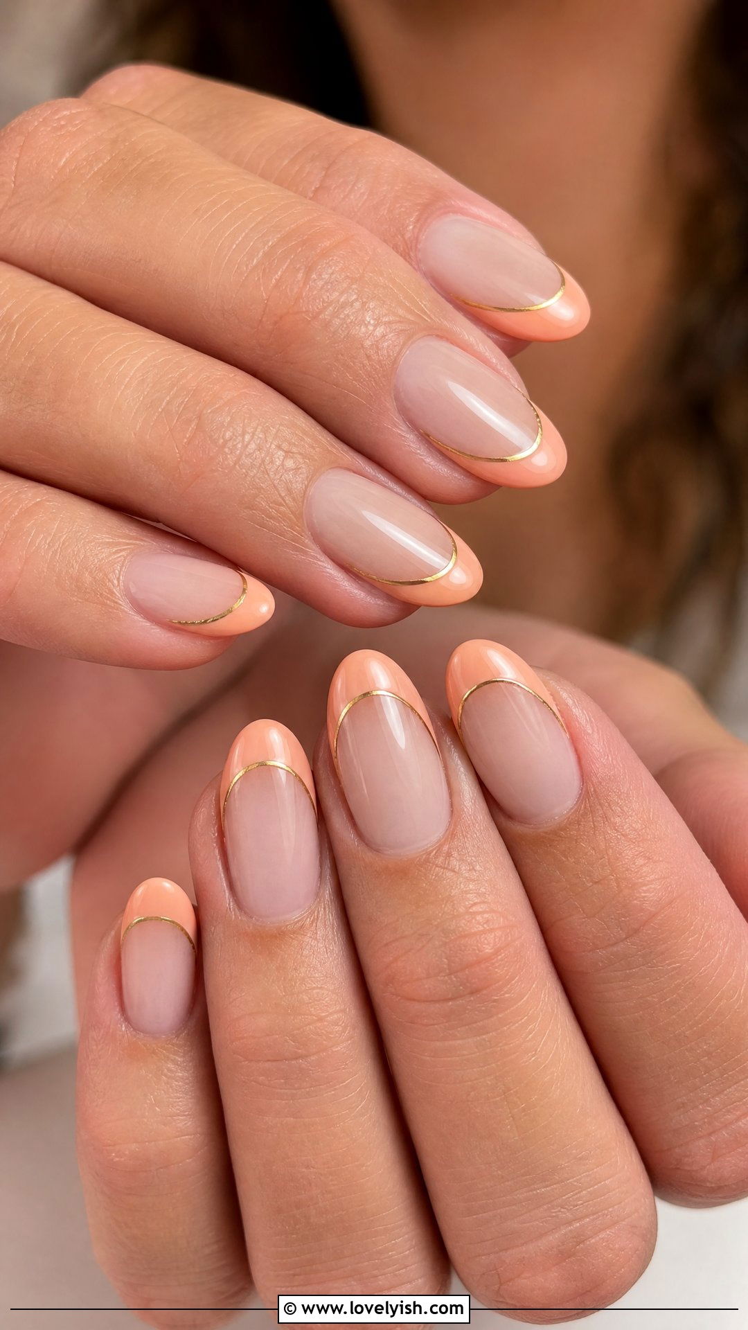 Peach French Tip - 50 cute french tip nail designs - 50 cute french tip nail designs