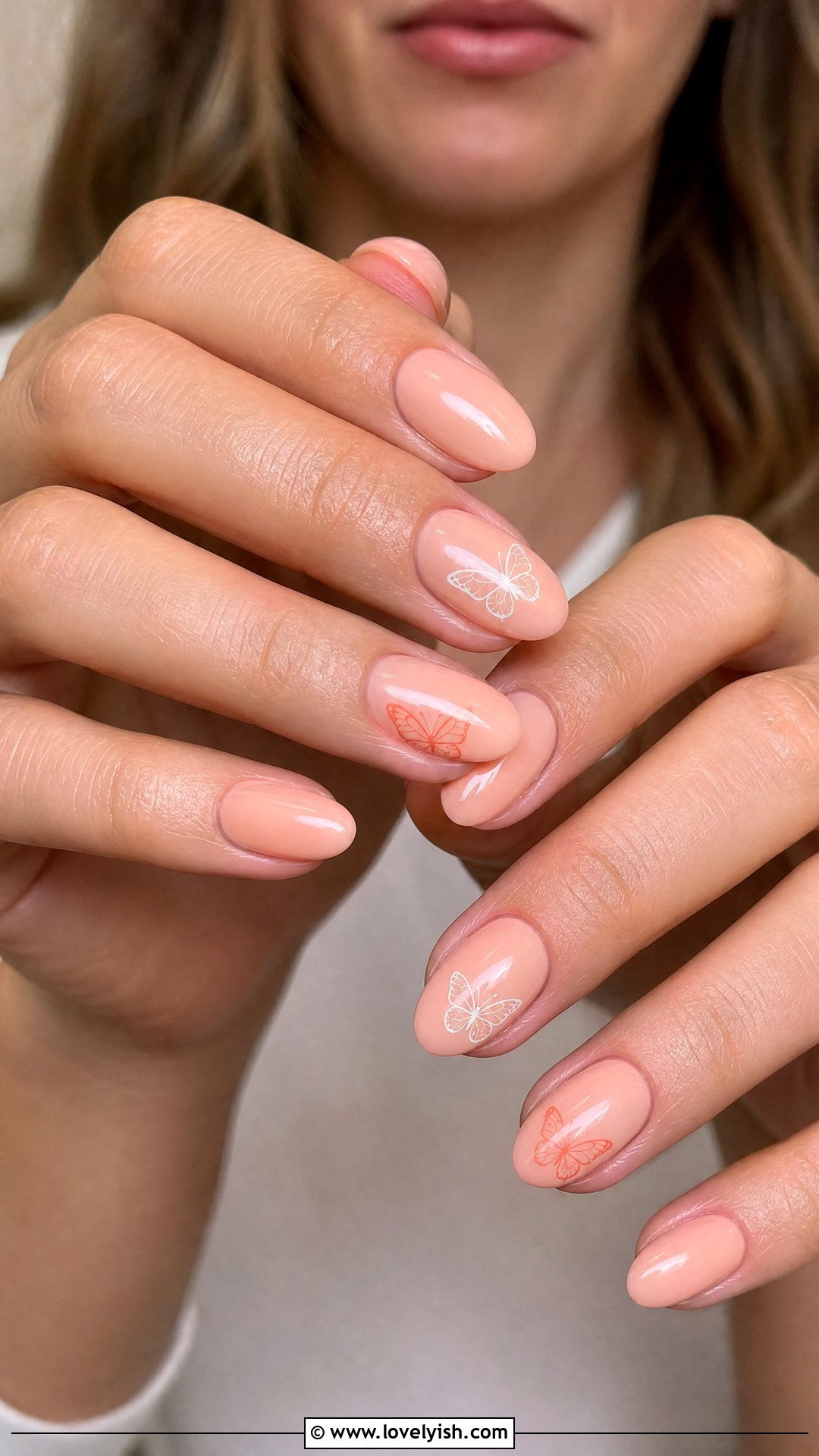 Peach Fuzz Butterfly Nails - 50 butterfly nails - 50 butterfly nails