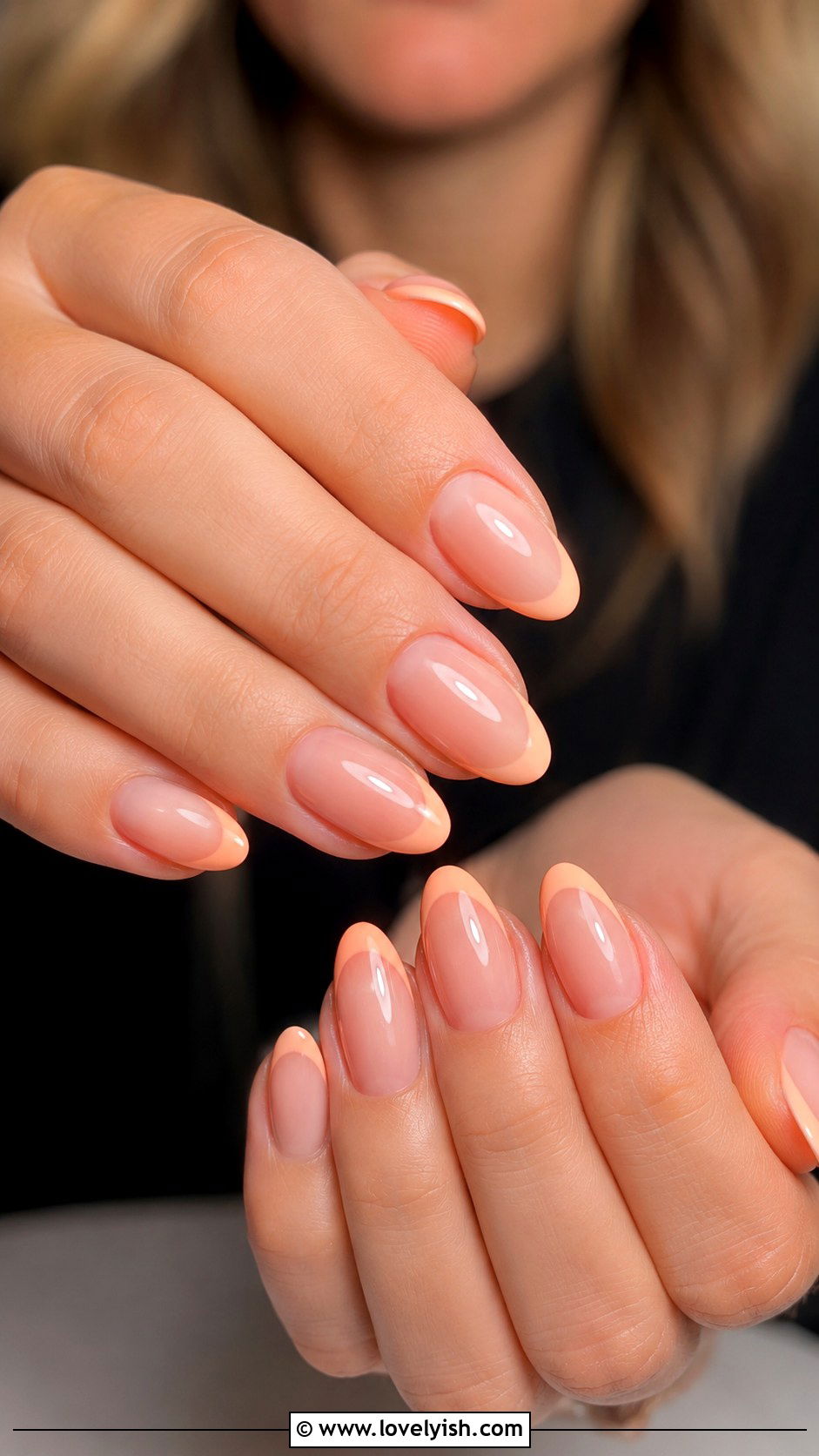 Peach Fuzz French Nails - 43 summer nail designs - 43 summer nail designs
