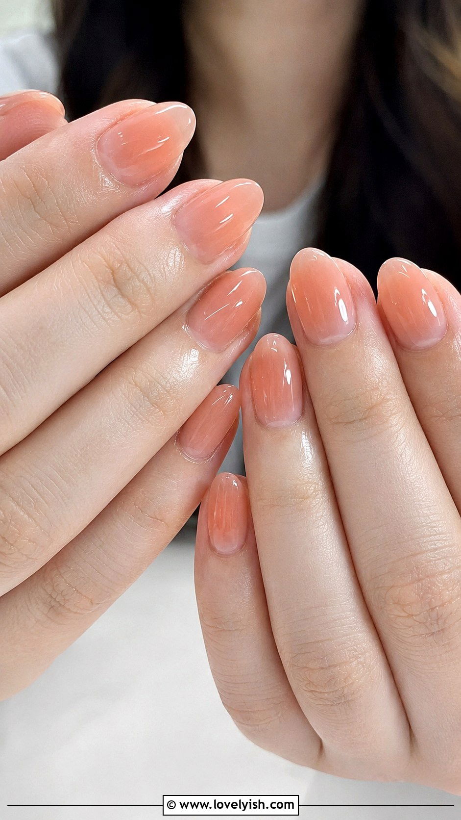 Peach Jelly Nails - 40 nail design summer - 40 nail design summer