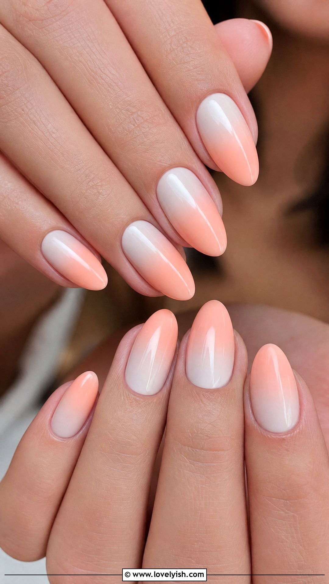 Peach Ombre Nails - 50 simple nail art - 50 simple nail art