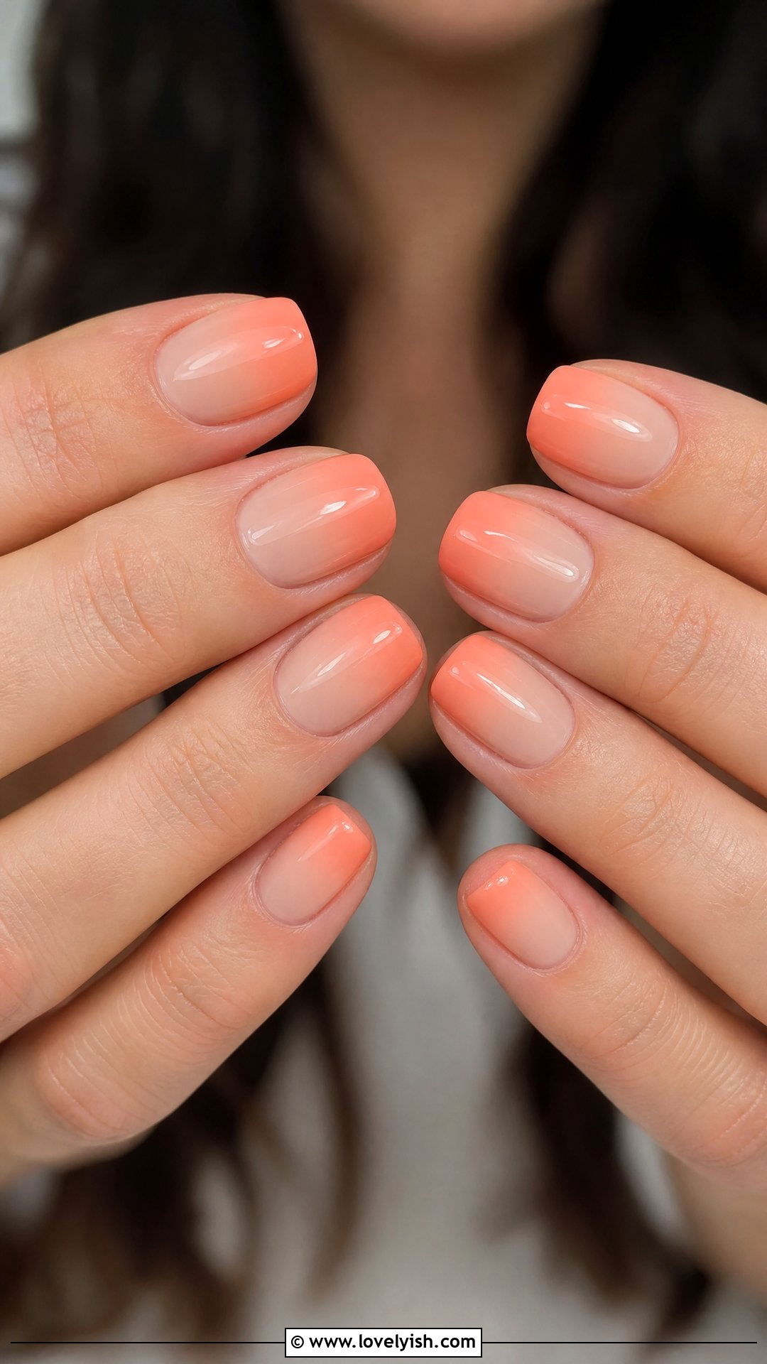 Peach Ombre Nails - 50 simple short nail designs - 50 simple short nail designs