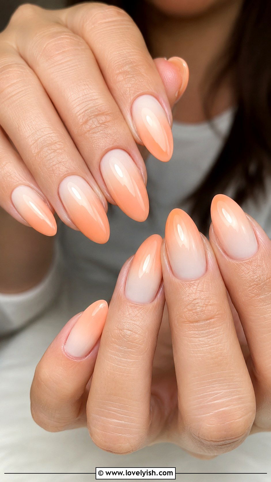 Peach Ombre Nails - 33 spring nail design ideas - 33 spring nail design ideas
