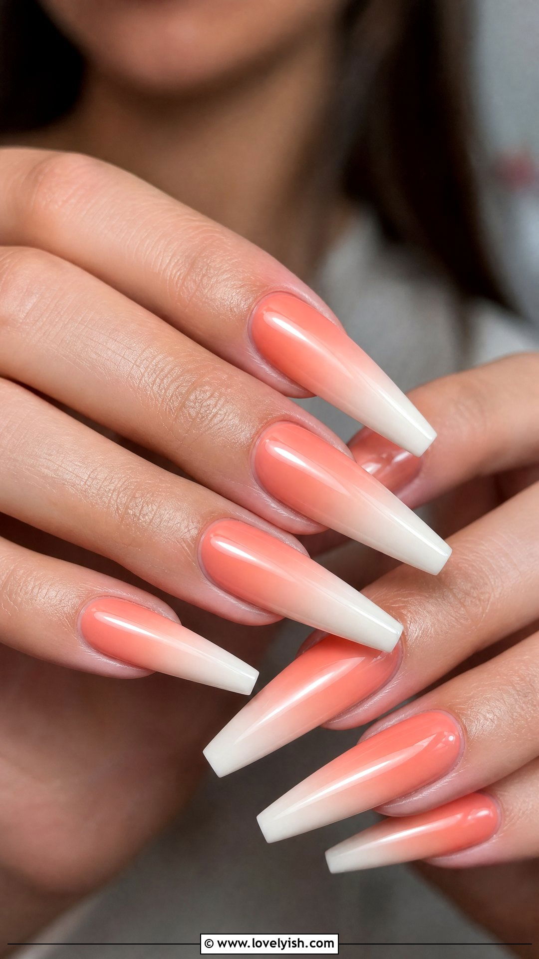Peach Ombre Nails - 50 cute spring nail designs - 50 cute spring nail designs