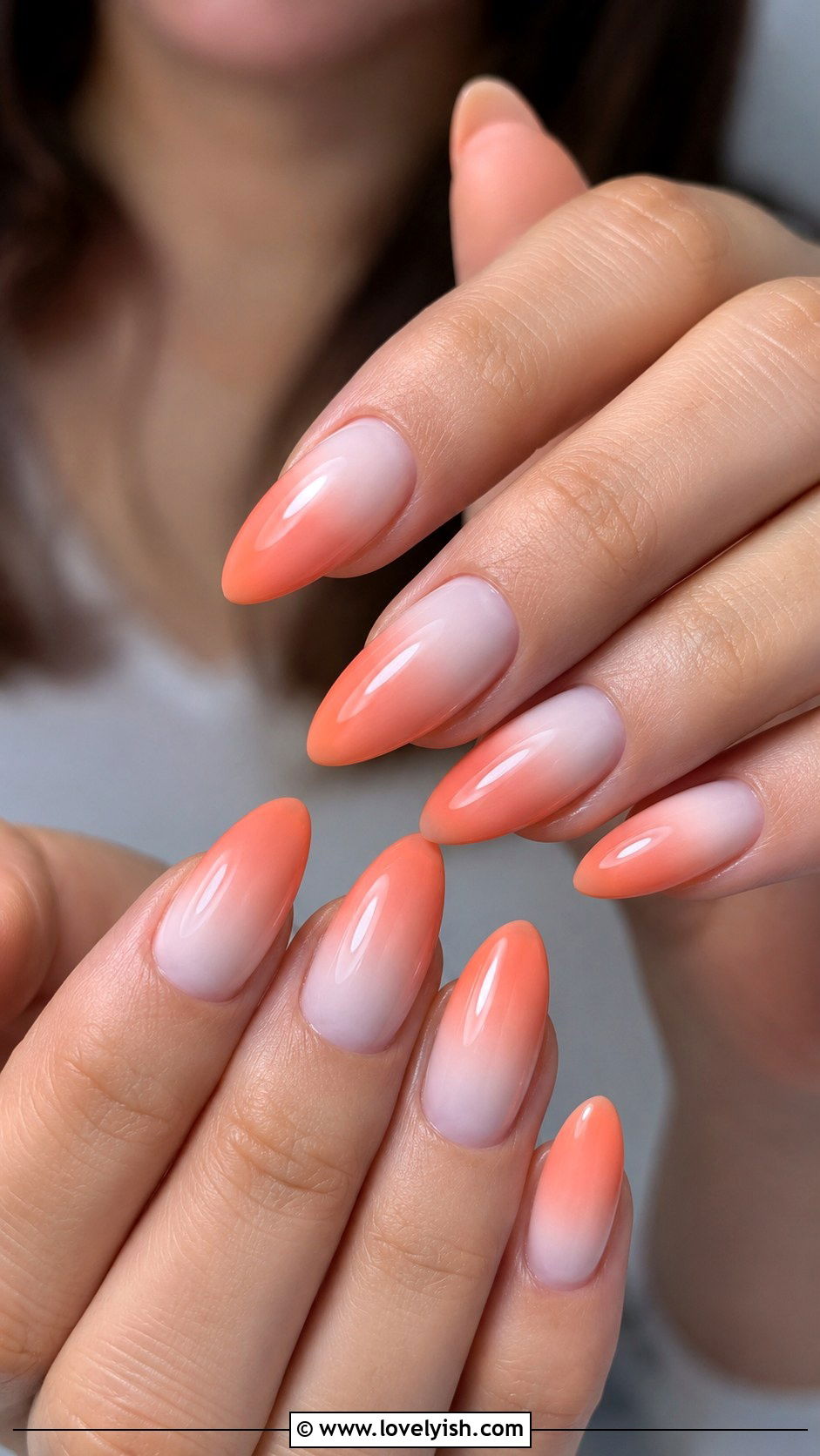 Peach Ombre Nails - 50 peach nail designs - 50 peach nail designs