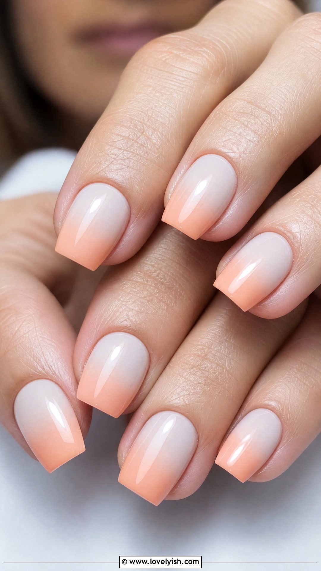 Peach Ombre Short Coffin Nails - 38 short coffin nail designs - 38 short coffin nail designs
