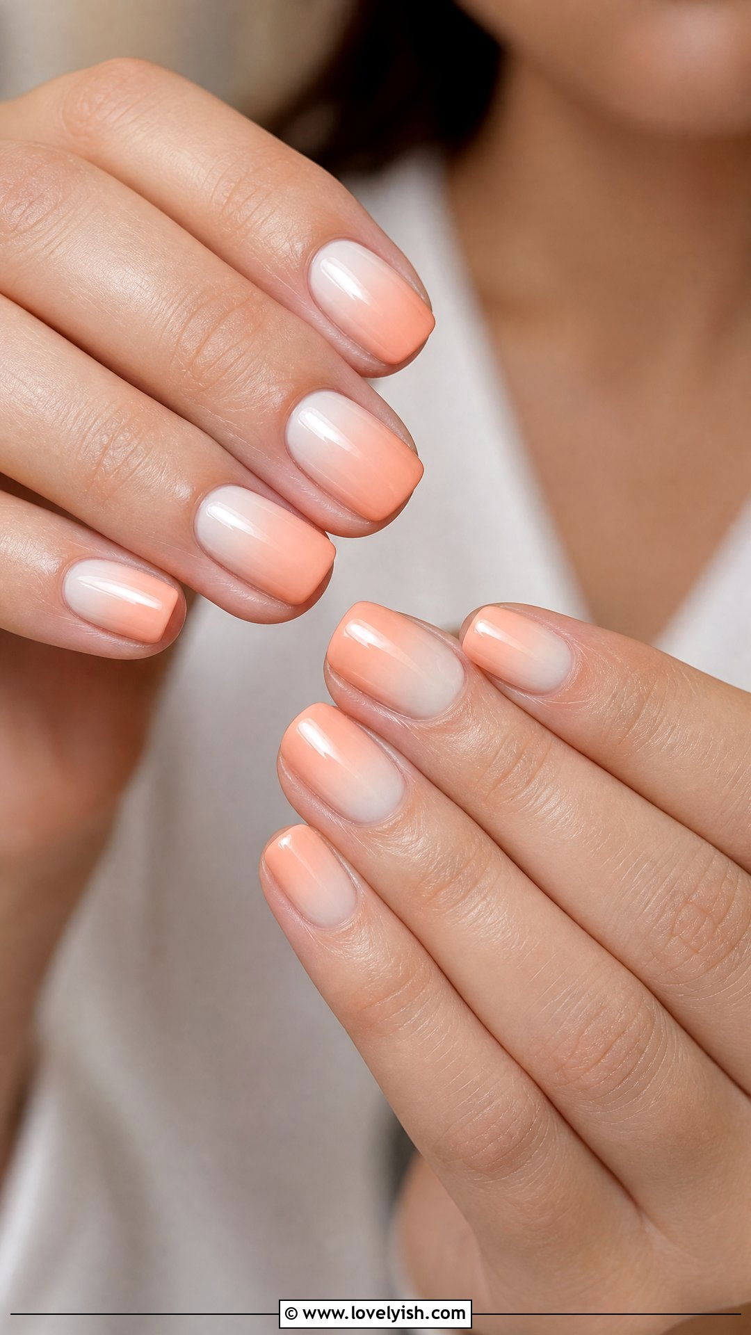 Peach Ombre Short Square Nails - 50 short square nails - 50 short square nails