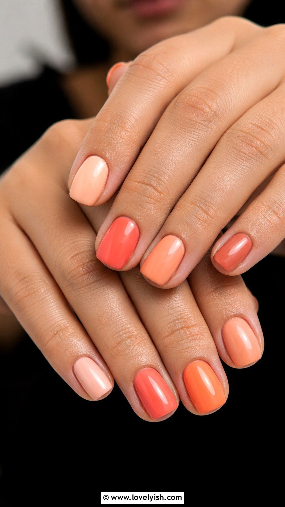 Peach Skittle Nails - 50 peach nail designs - 50 peach nail designs