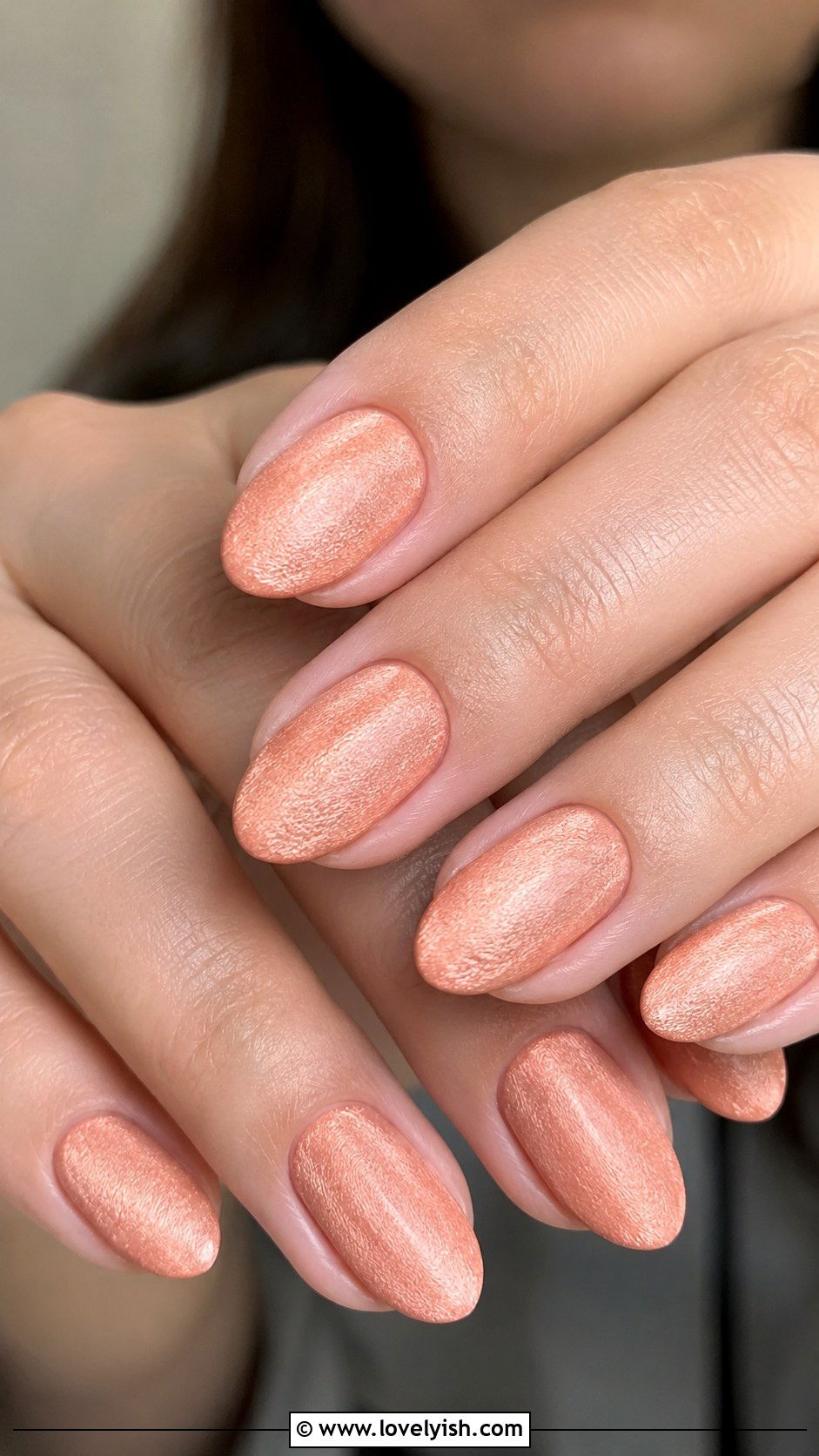 Peach Velvet Nails - 50 peach nail designs - 50 peach nail designs