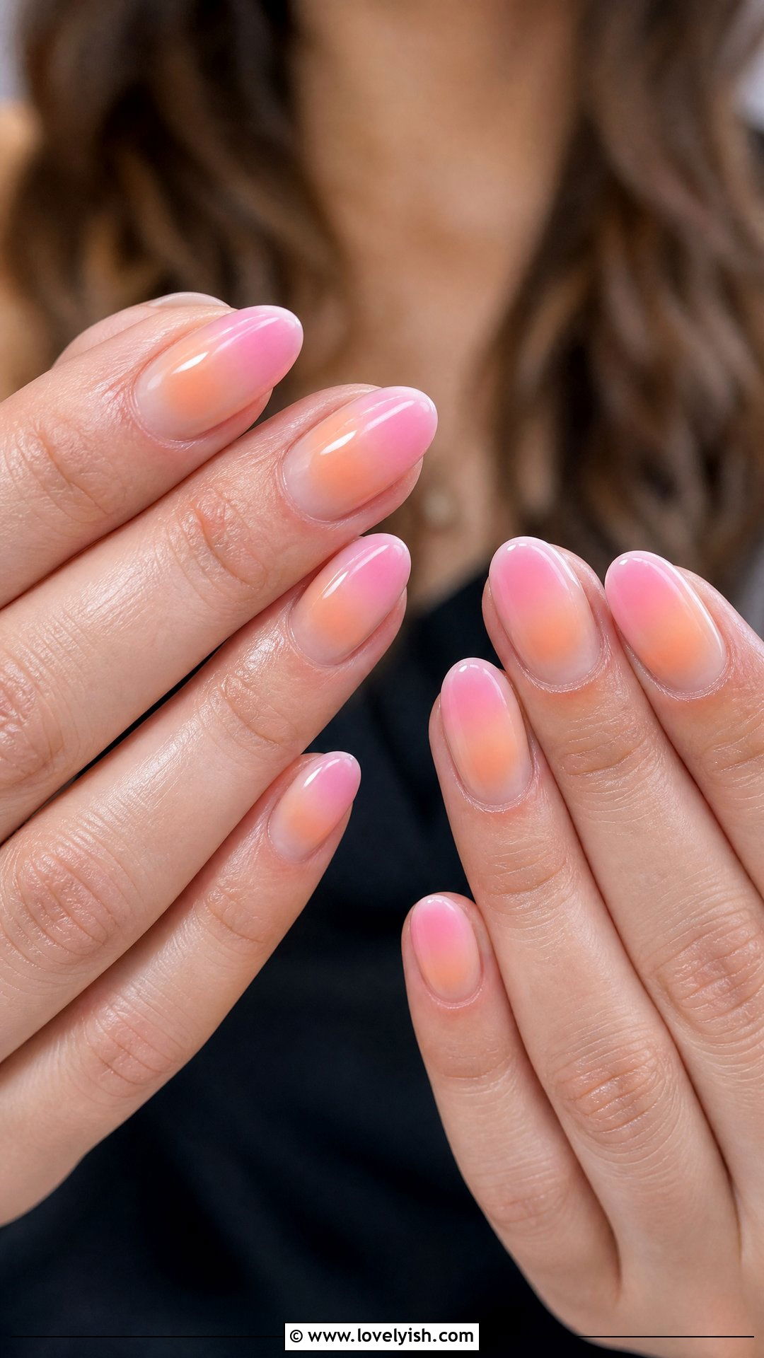 Peach and Pink Sherbet Aura Nails - 25 aura nail designs - 25 aura nail designs