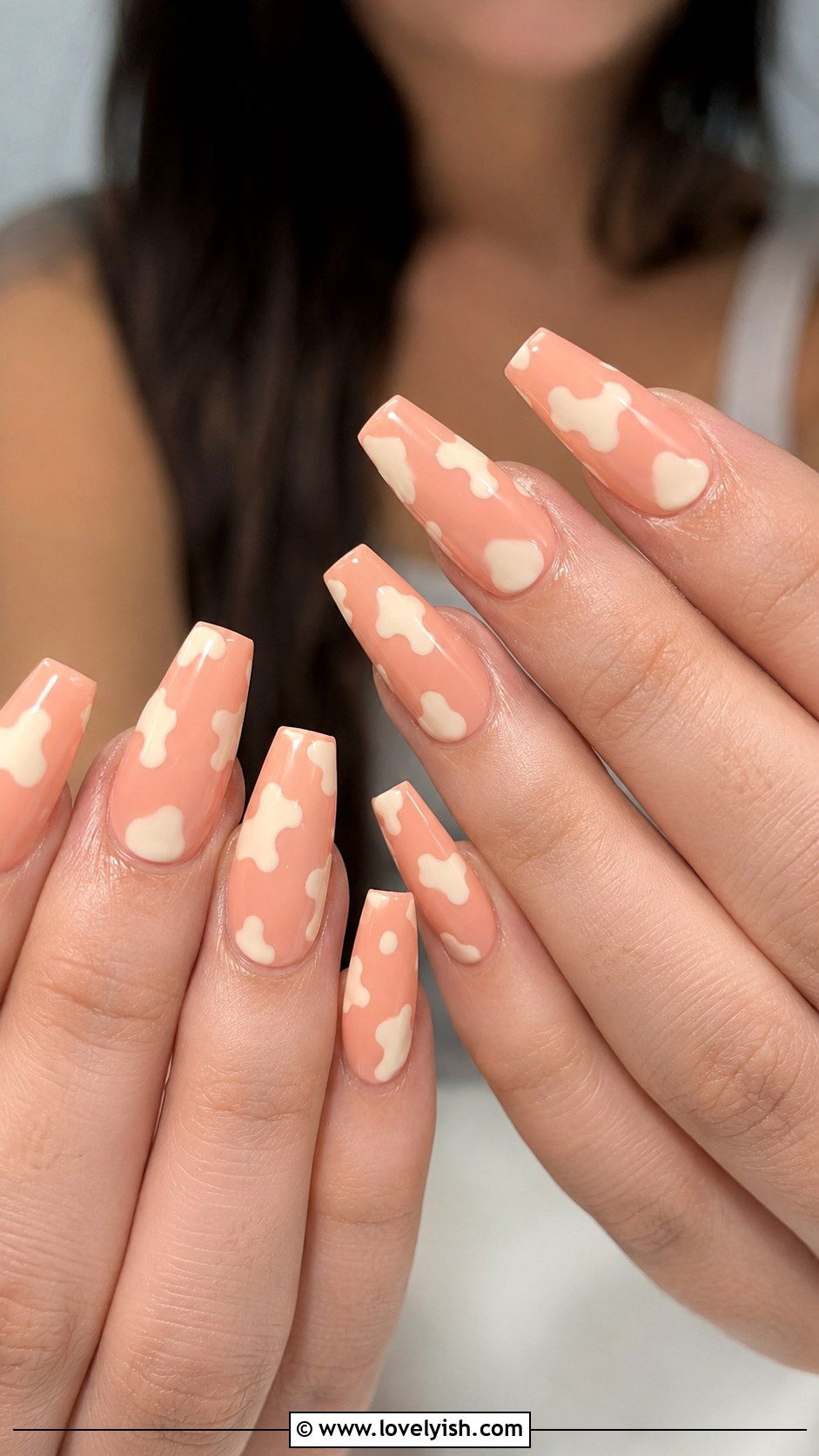 Peach and Sage Green Nails - 50 peach nail designs - 50 peach nail designs
