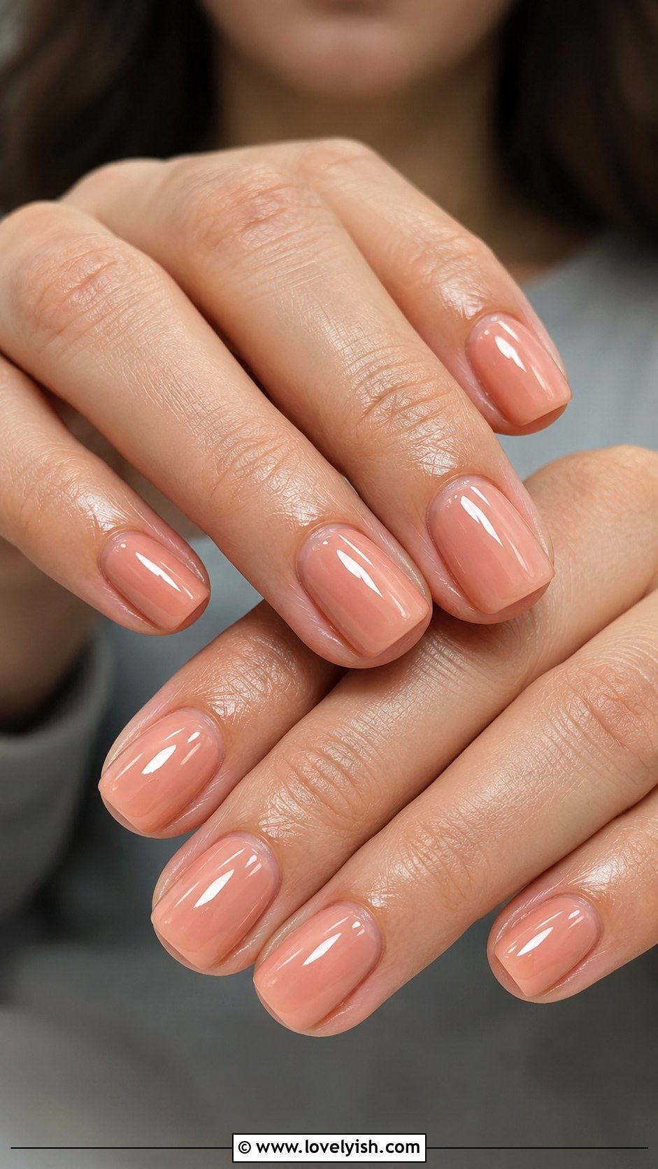 Peachy Nude Glazed Short Nails - 50 unique nail designs - 50 unique nail designs