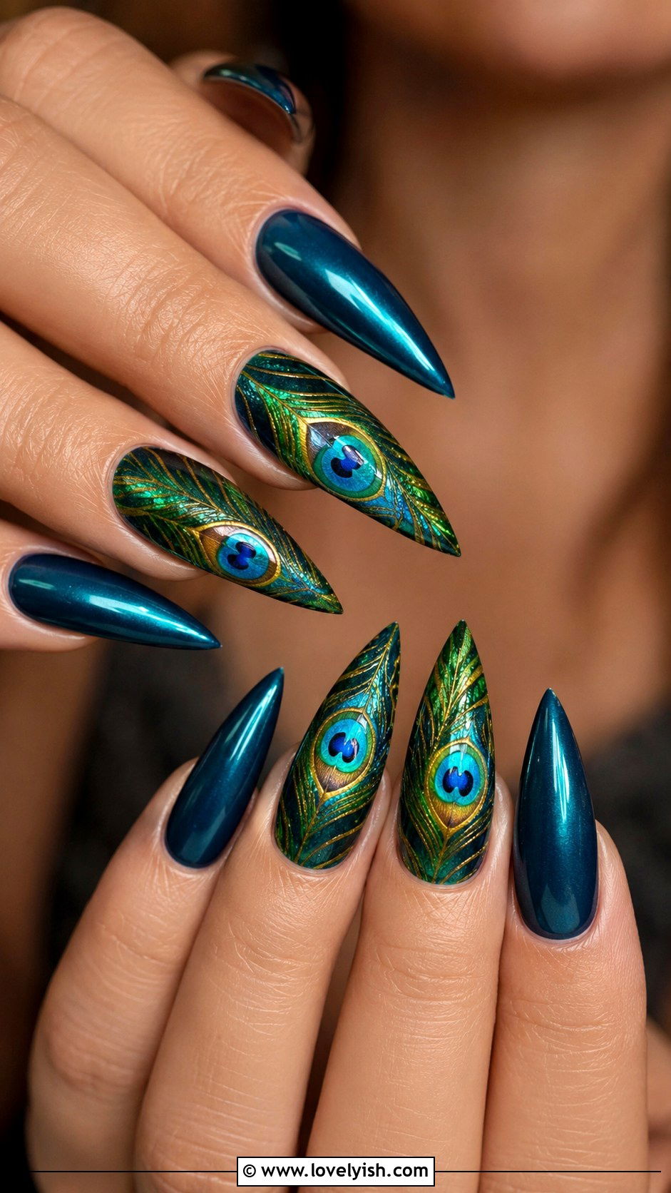 Peacock Inspired Vacation Nails - 50 vacation nails - 50 vacation nails