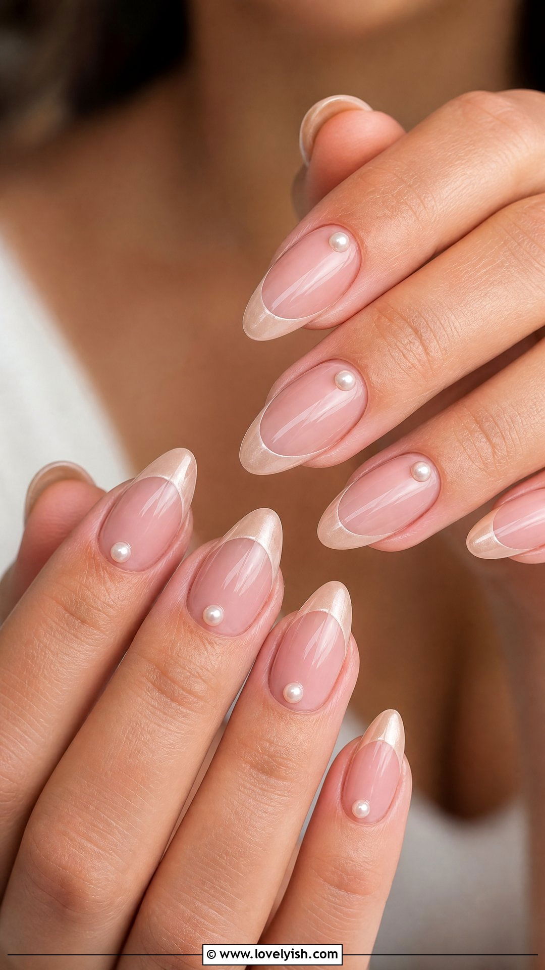 Pearl Accent French Tip - 50 cute french tip nail designs - 50 cute french tip nail designs