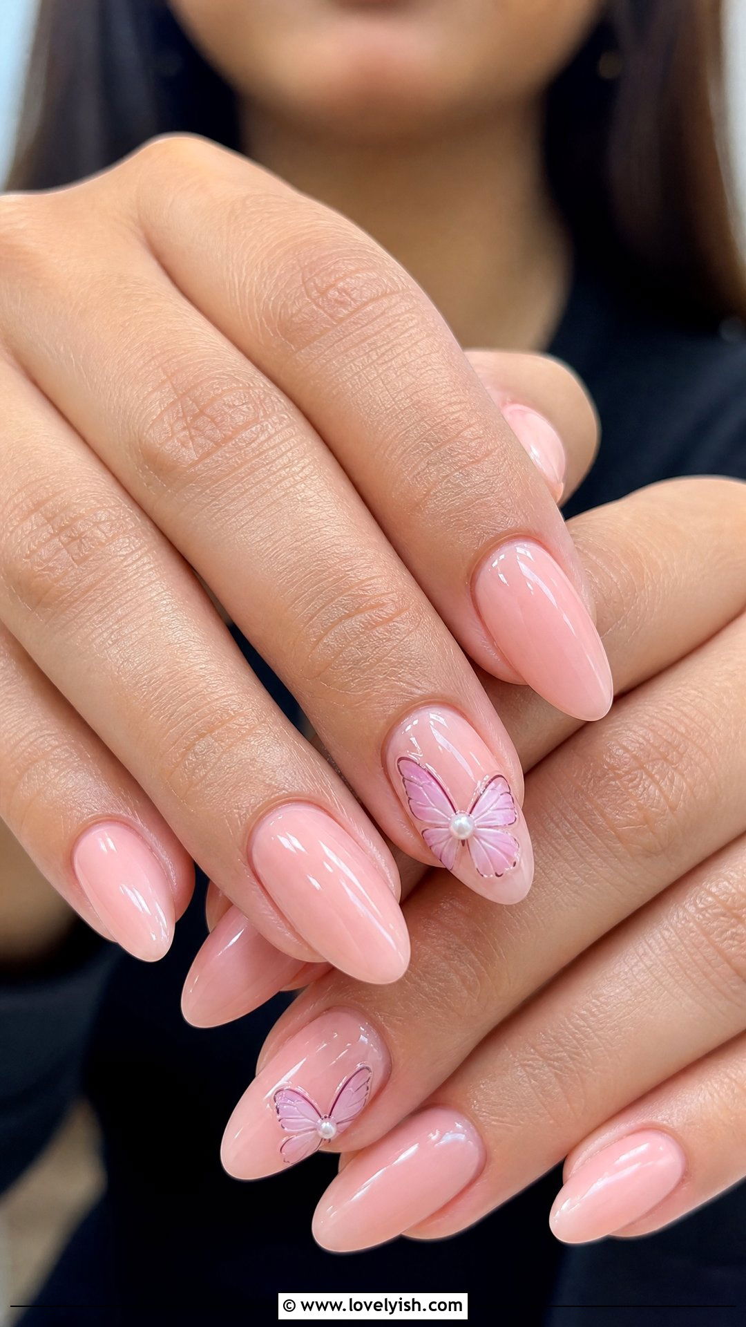 Pearl Butterfly Accent Nails - 50 pearl nails - 50 pearl nails
