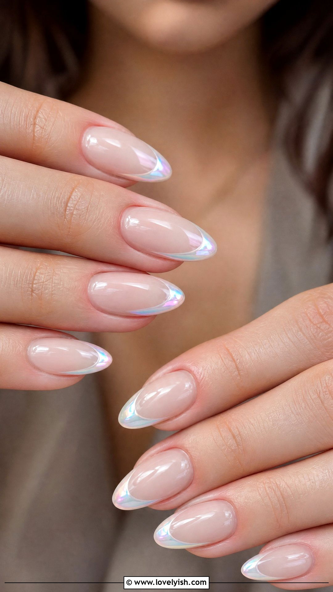 Pearl Chrome French Tip Nails - 50 chrome french tip nails - 50 chrome french tip nails
