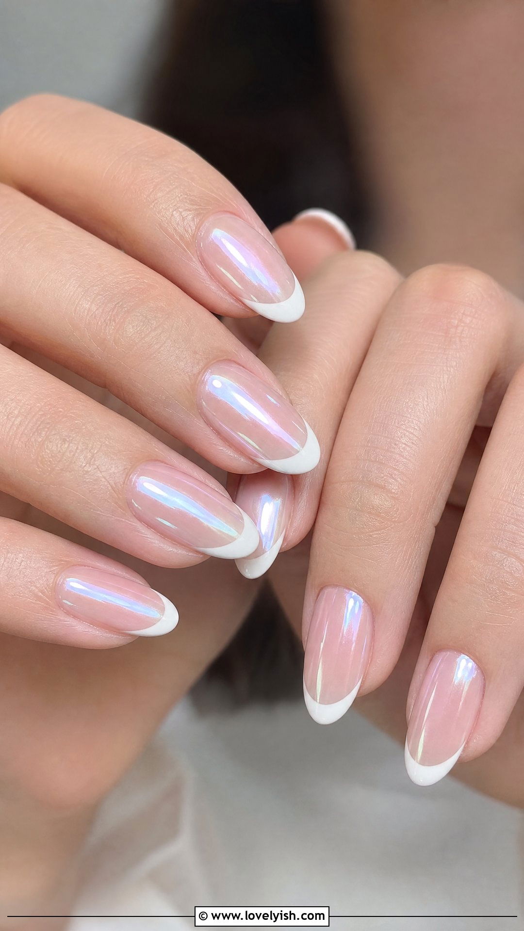 Pearl Chrome French Tip Wedding Nails - 50 classic wedding nails - 50 classic wedding nails