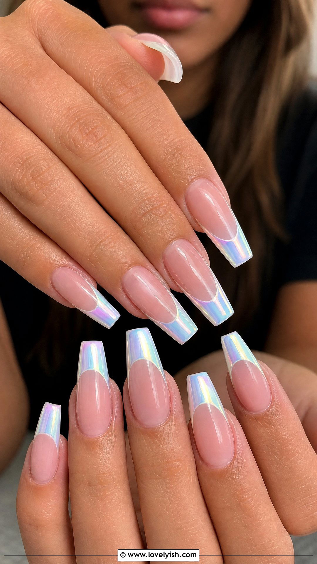 Pearl Chrome French Tips - 36 nails design 2026 - 36 nails design 2026