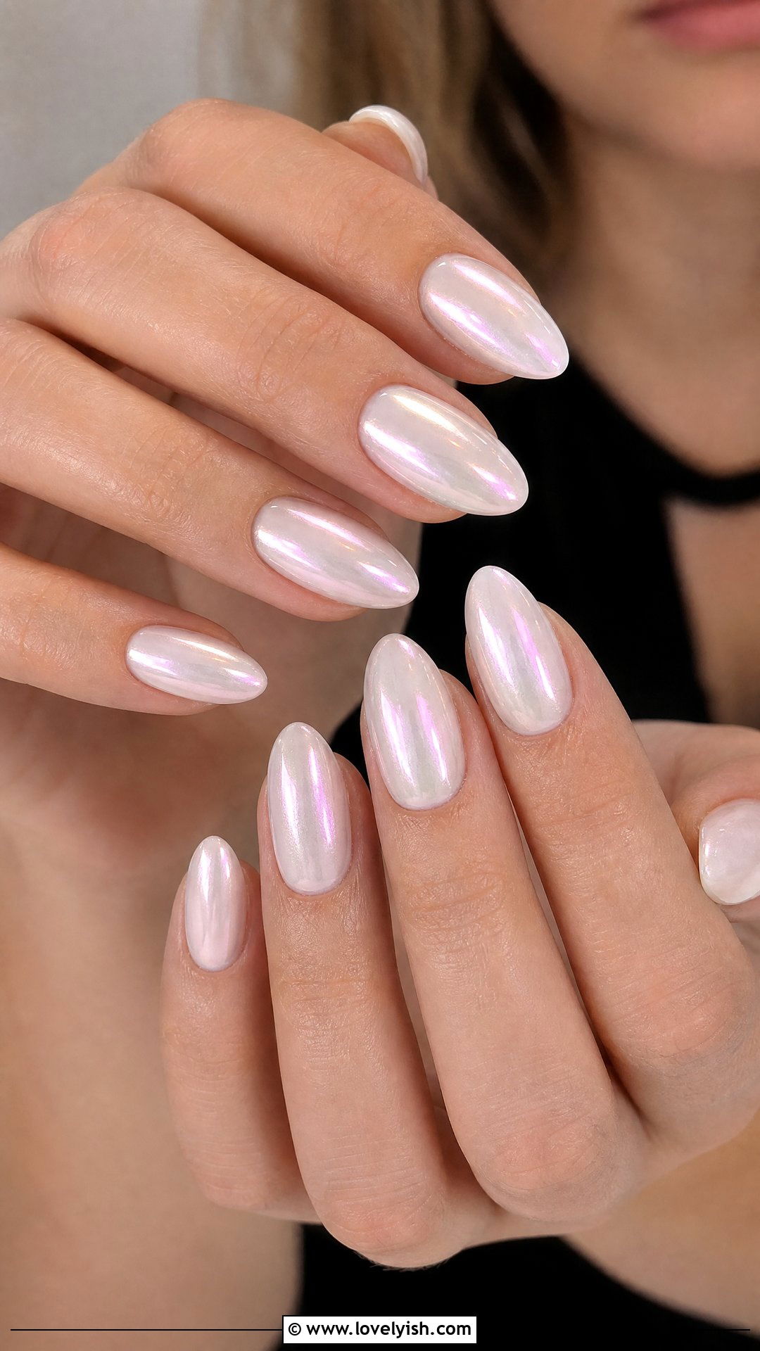 Pearl Chrome Glazed Donut Builder Gel Nails - 50 builder gel nails - 50 builder gel nails
