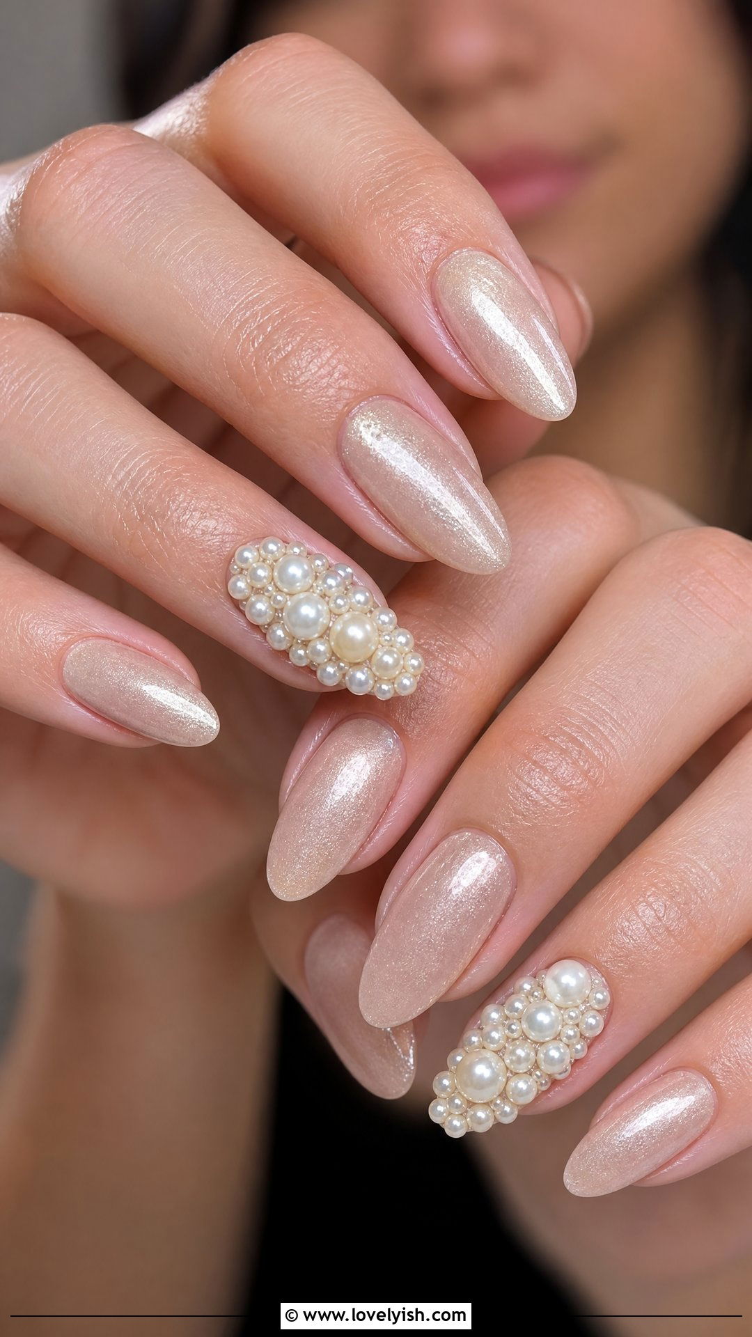 Pearl Cluster Bridal Nails - 50 pearl nails - 50 pearl nails