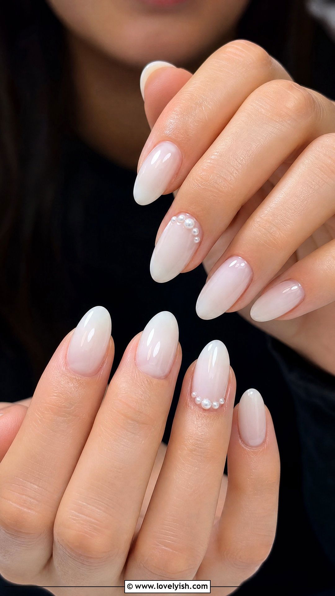 Pearl Embellished Acrylic Nails - 25 acrylic nails designs - 25 acrylic nails designs