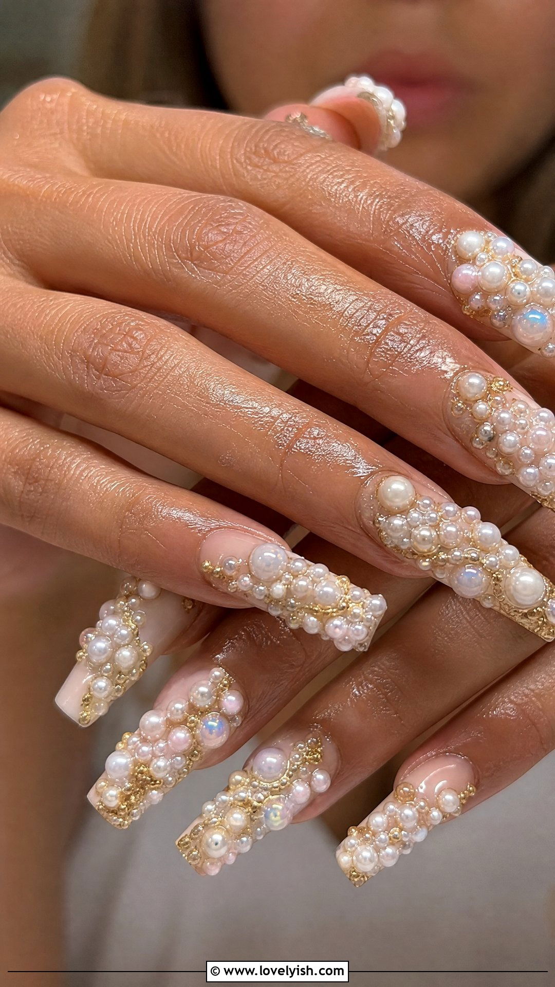 Pearl Encrusted Nails - 50 crazy nail designs - 50 crazy nail designs