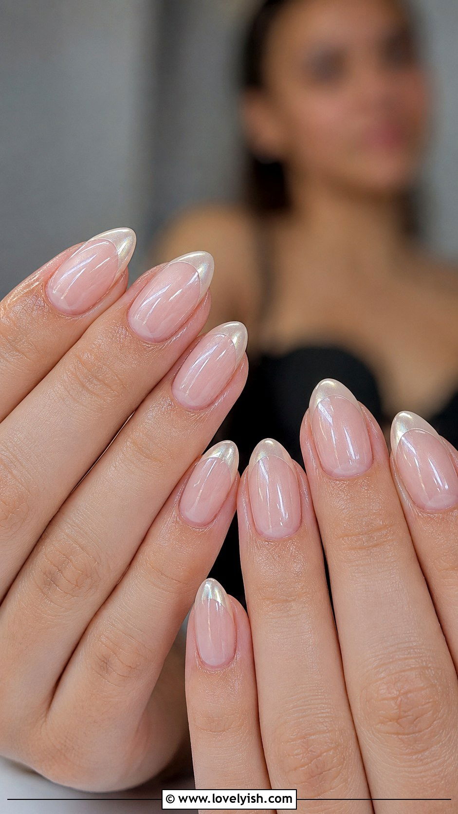 Pearl French Tip Acrylic Nails - 42 acrylic nail designs - 42 acrylic nail designs
