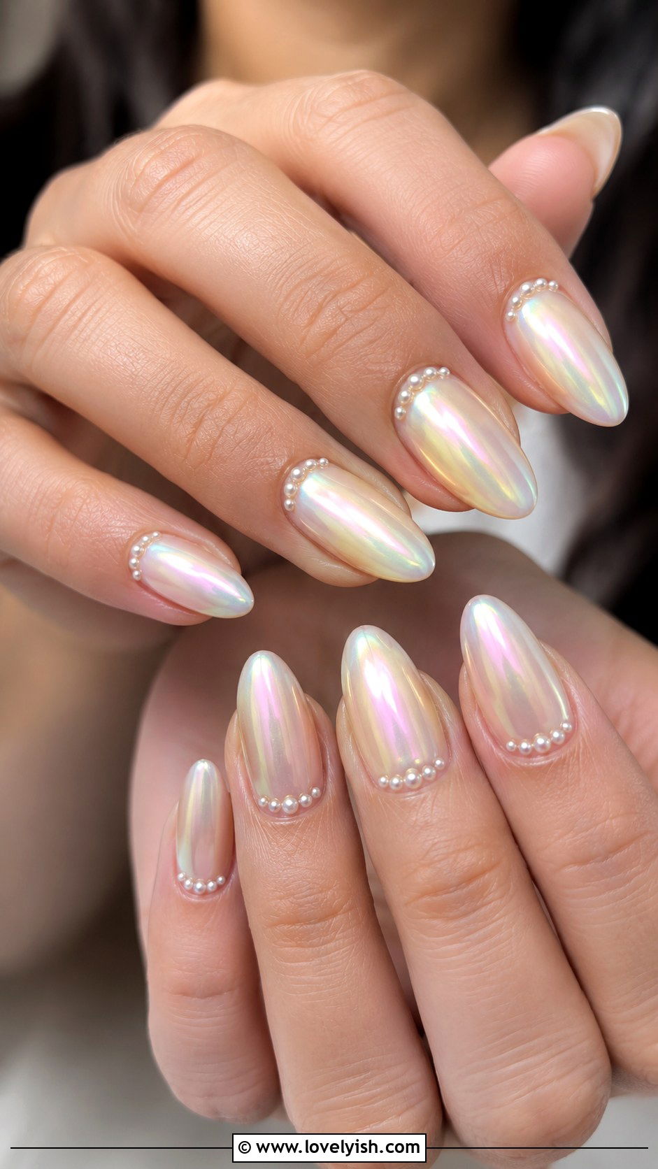 Pearl Nails With Opalescent Shimmer - 43 nail art ideas - 43 nail art ideas