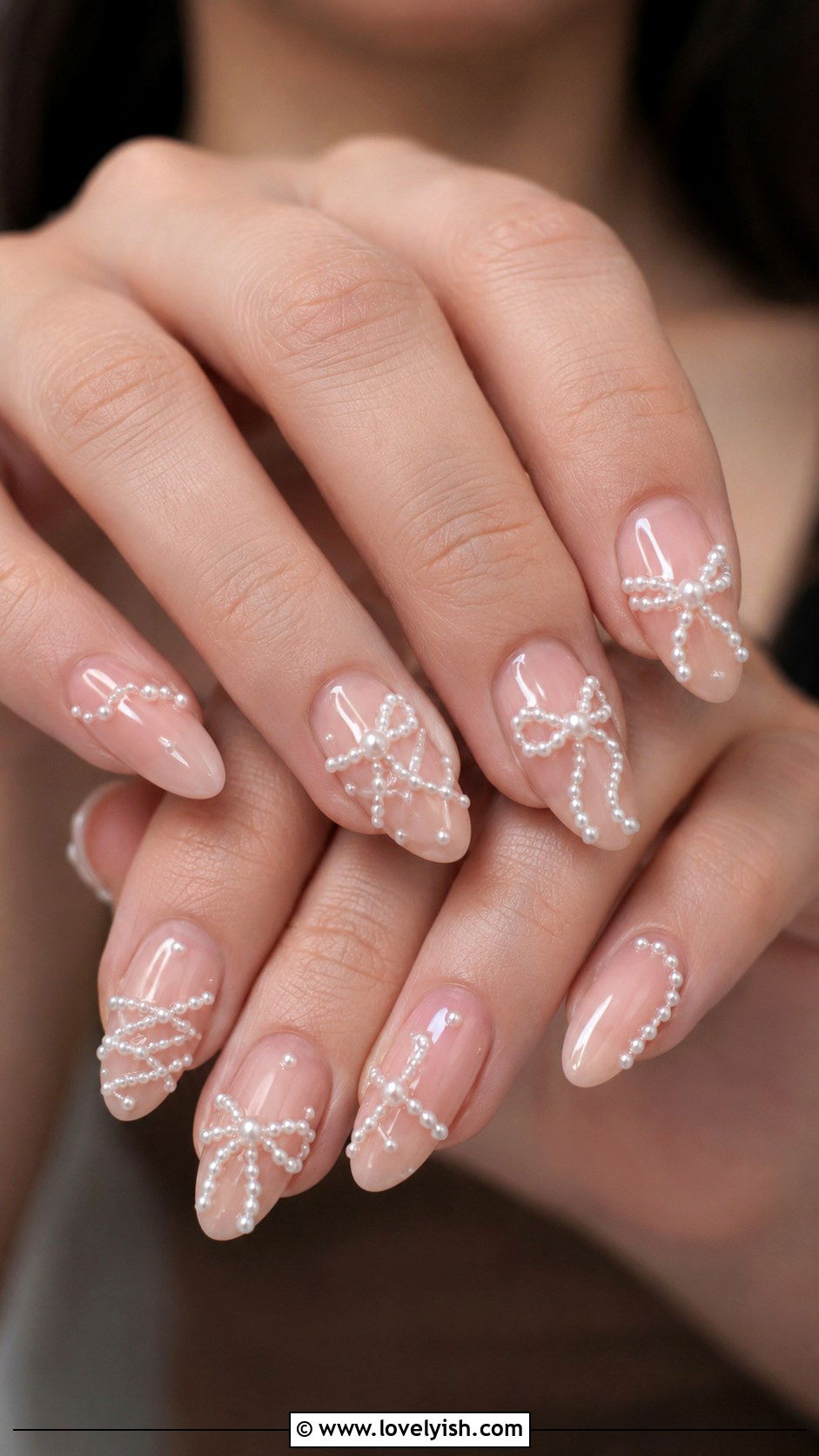 Pearl Ribbon Balletcore Nails - 50 balletcore nails - 50 balletcore nails
