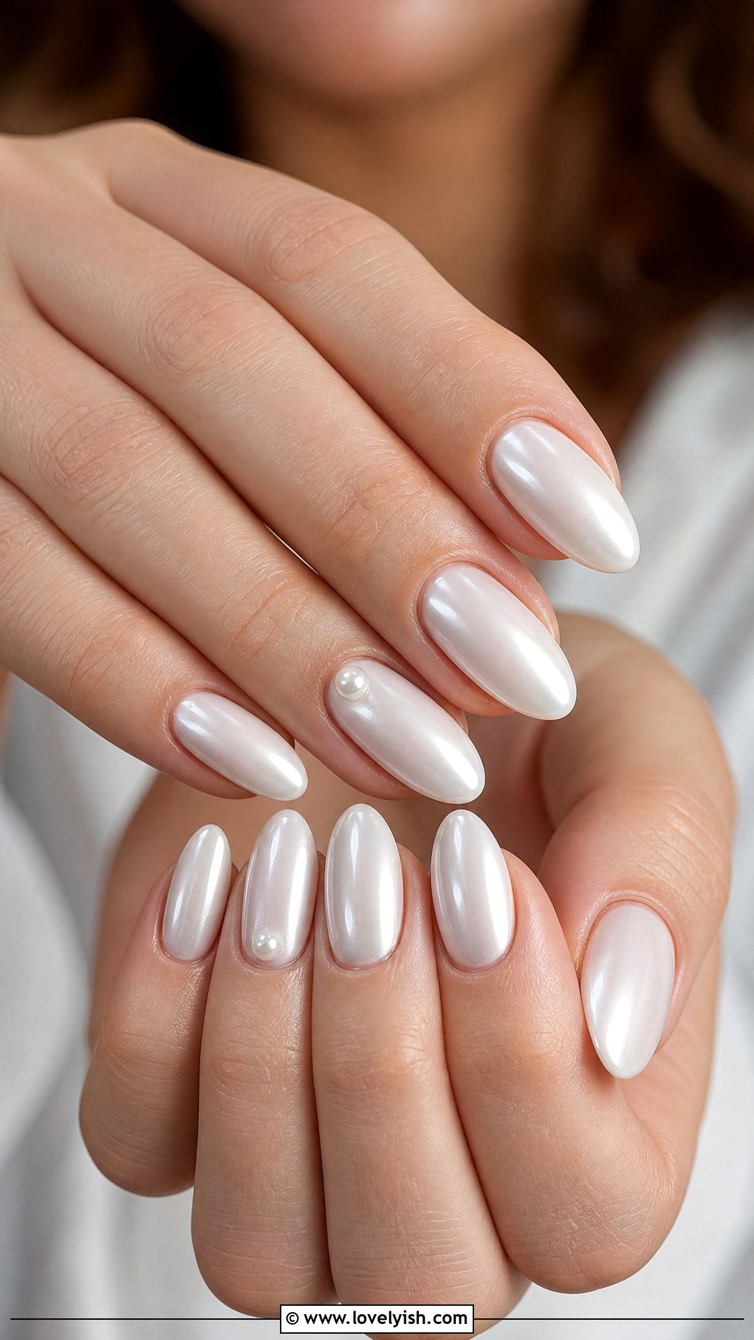 Pearl White Bridal Nails - 50 classy spring nail designs - 50 classy spring nail designs