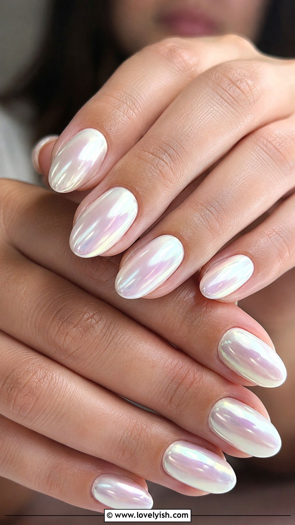 Pearl White Chrome Nails - 47 nail inspiration - 47 nail inspiration