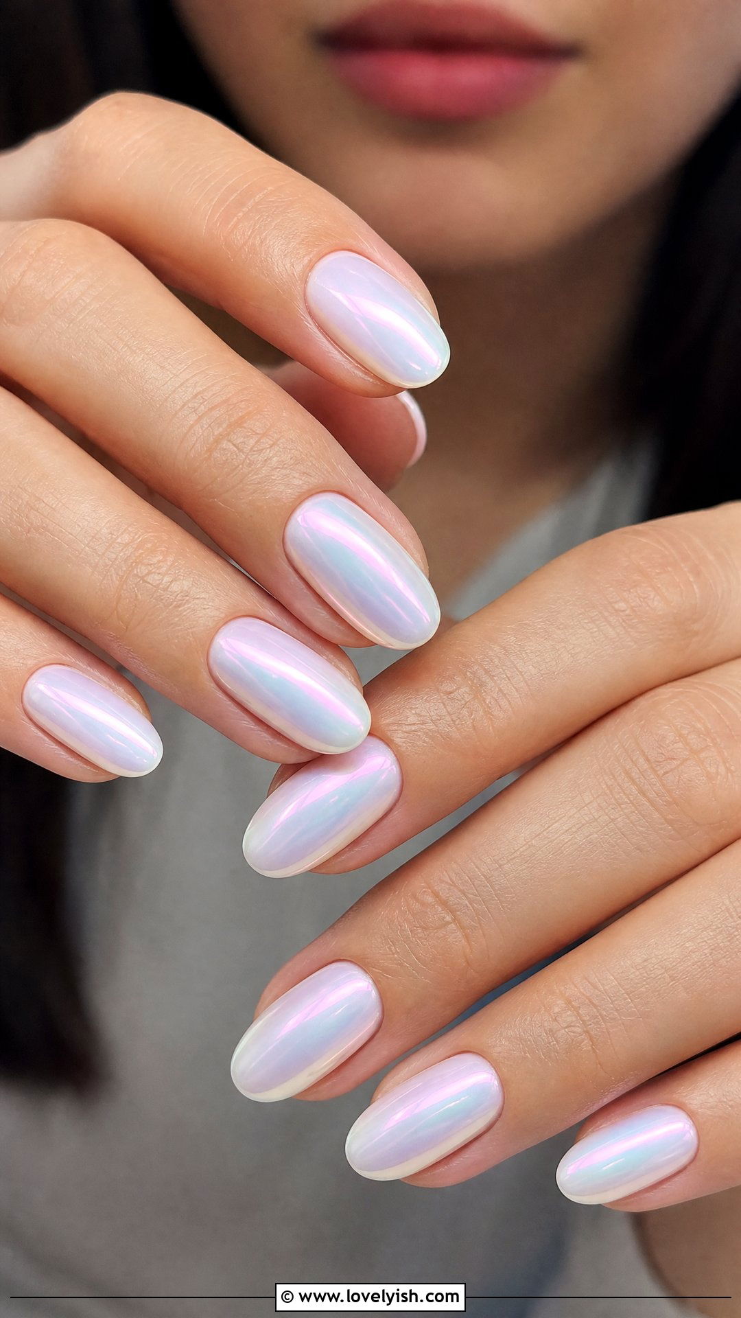 Pearl White Chrome Prom Nails - 25 prom nail ideas - 25 prom nail ideas