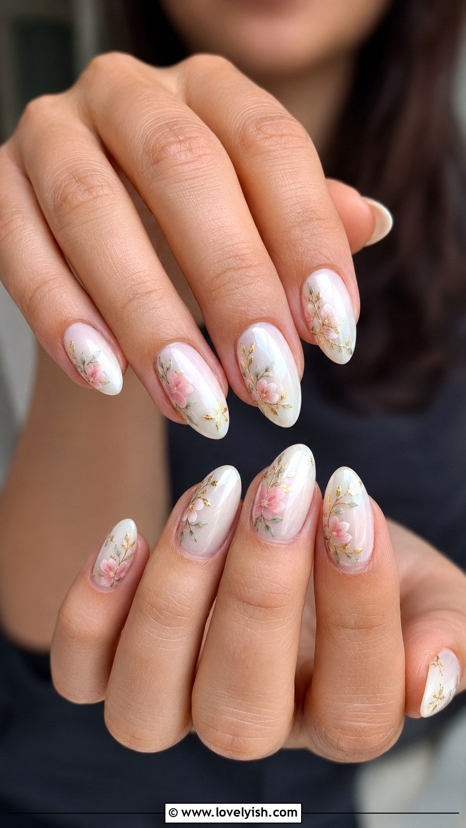 Pearl White Floral Nails - 25 easter nails design ideas - 25 easter nails design ideas