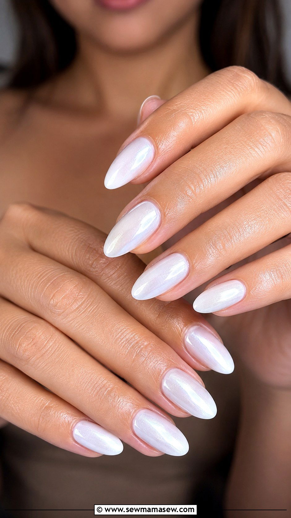 Pearl White Gel Nails - 50 gel polish - 50 gel polish
