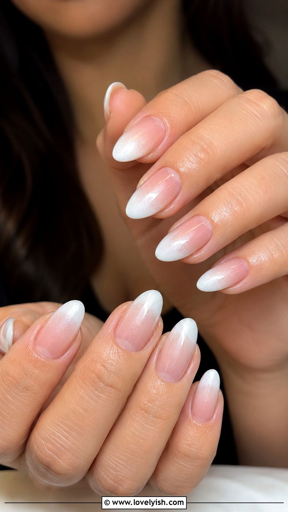 Pearl White Ombre Nails - 50 luxury nails - 50 luxury nails