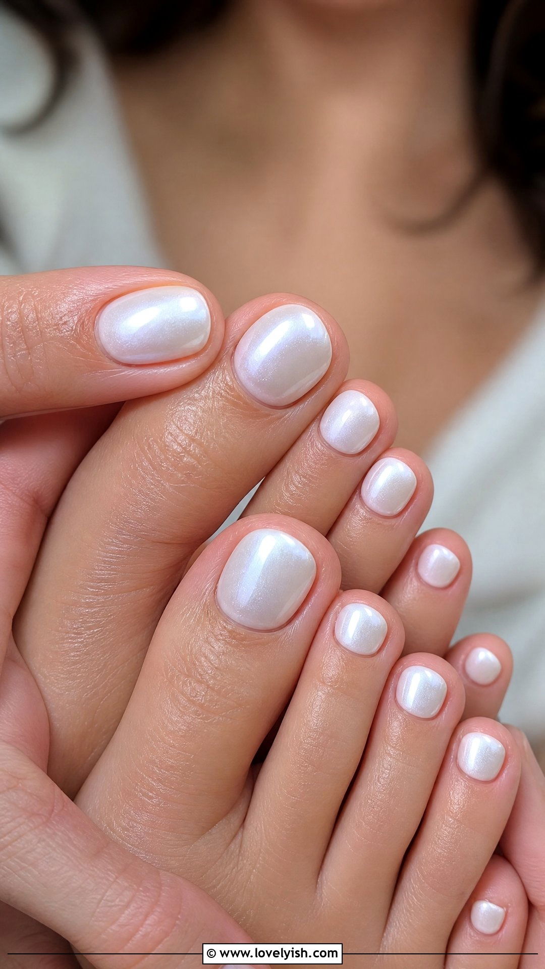 Pearl White Pedicure - 50 summer pedicure - 50 summer pedicure