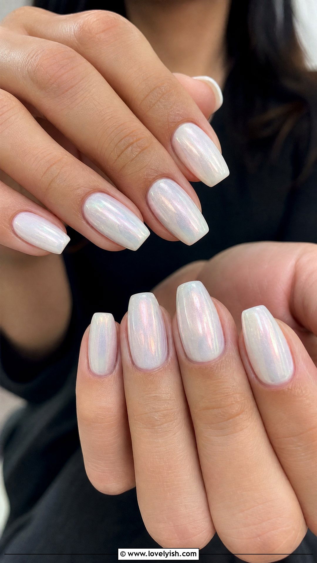 Pearl White Short Coffin Nails - 50 short coffin nails - 50 short coffin nails