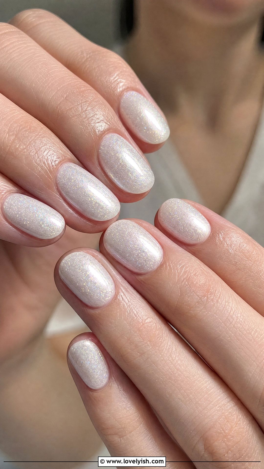 Pearl White Sparkle Dust Nails - 50 sparkly nails - 50 sparkly nails