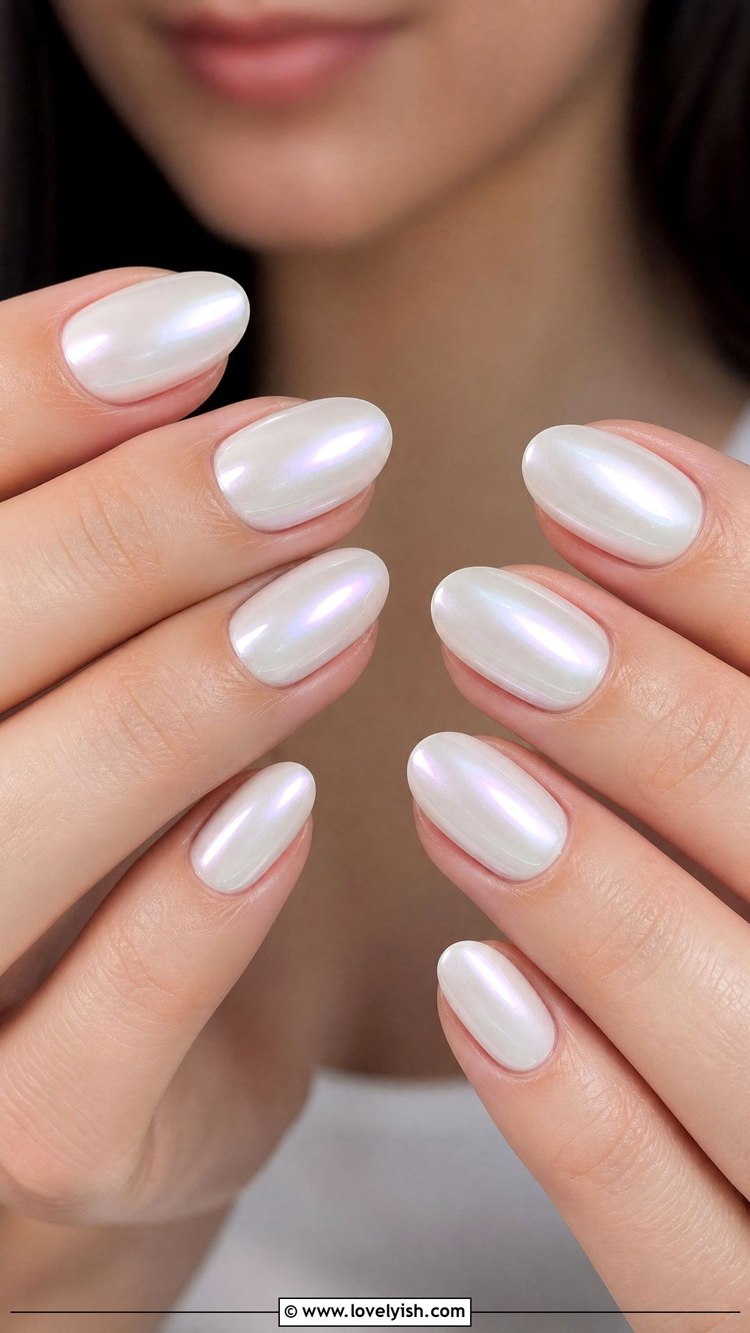 Pearlescent White Nails - 50 classic nail designs - 50 classic nail designs