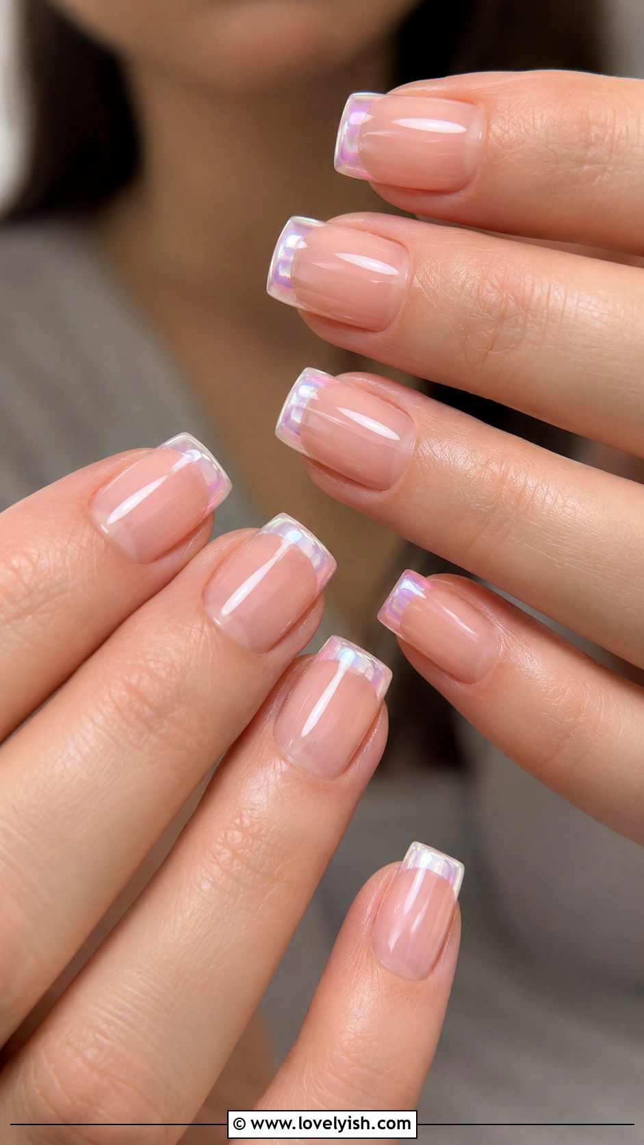 Pearlescent White Tips Nails - 50 trendy simple nail designs - 50 trendy simple nail designs