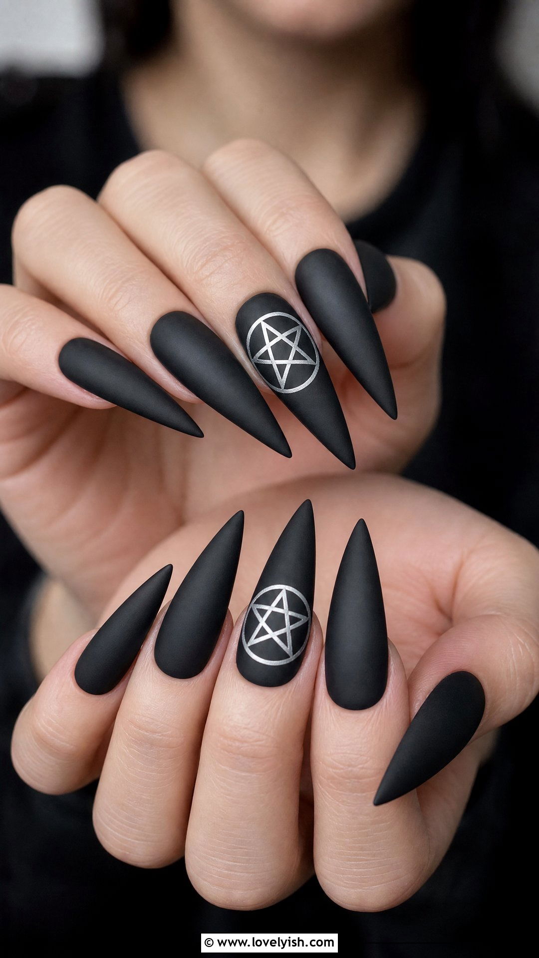 Pentagram Accent Nails - 50 goth nails - 50 goth nails