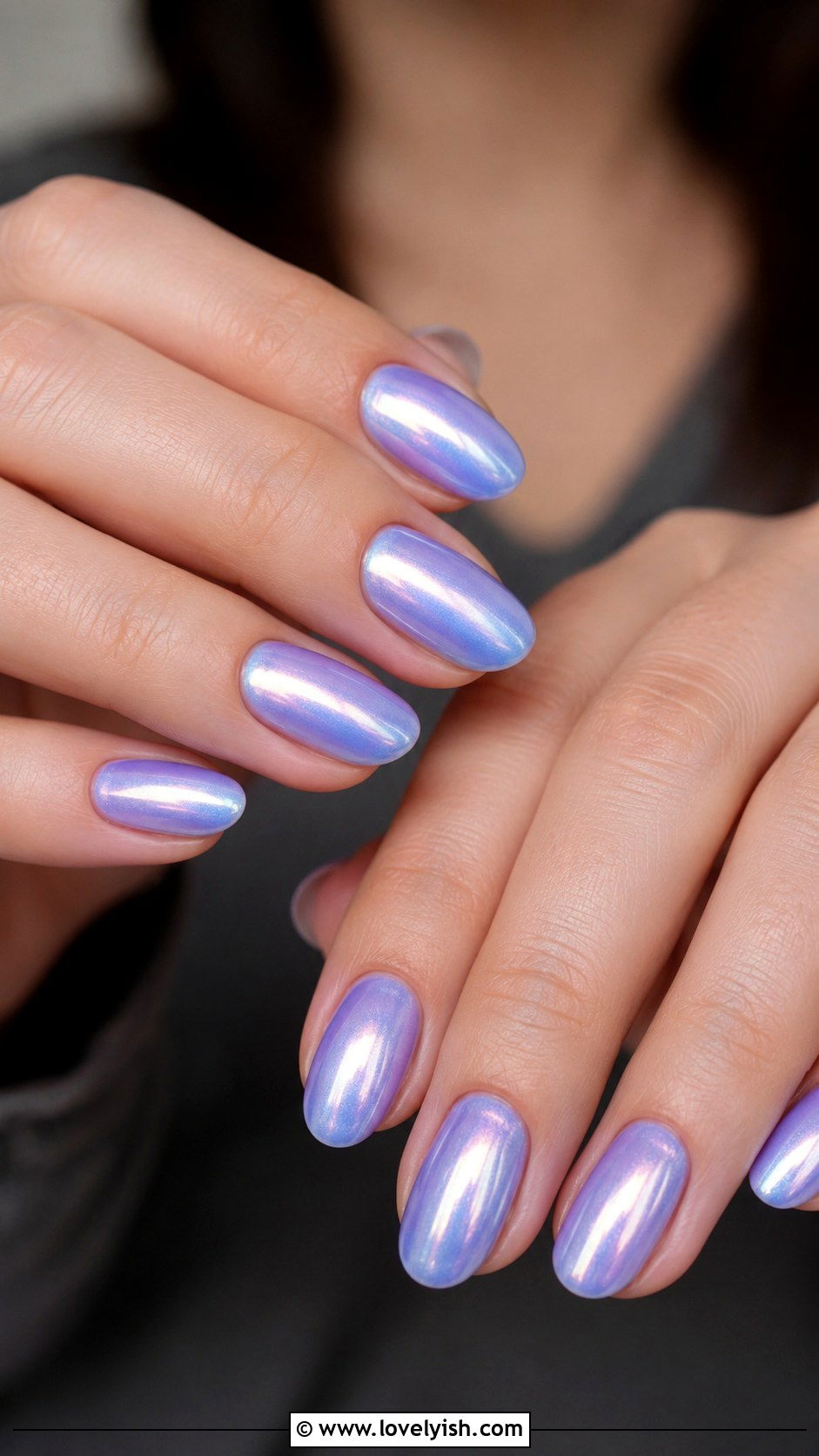 Periwinkle Glazed Nails - 33 spring nail design ideas - 33 spring nail design ideas