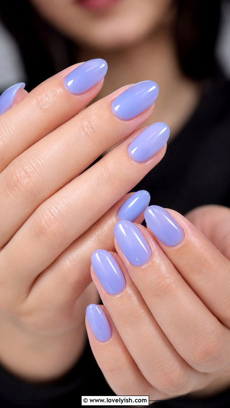Periwinkle Milky Nails - 38 blue nail designs - 38 blue nail designs